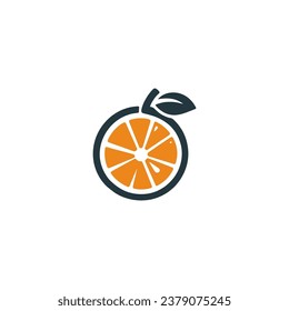 Logo Design Simple Vector Orange Slice