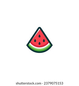 Logo Design Simple Vector Watermelon Slice