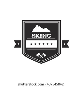 Logo design for skiing. Vector illustration