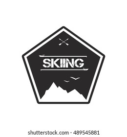 Logo design for skiing. Vector illustration