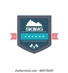 Logo design for skiing. Vector illustration