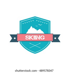 Logo design for skiing. Vector illustration