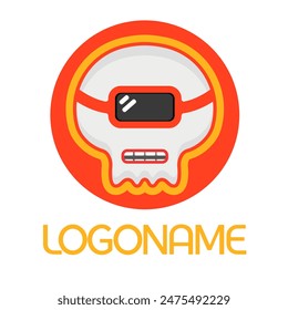 logo design, skull head made with a minimalist impression but still cool