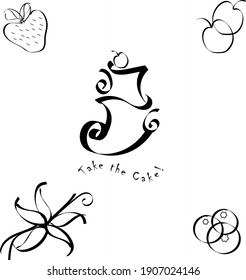 Logo design with slogan for bakery shop in calligraphy style. All the elements can be used separately