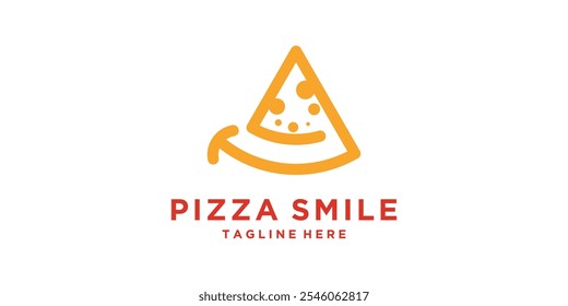 logo design smile pizza, happy, food, logo design vector, symbol, icon, idea, creative.