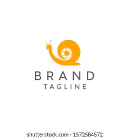 Logo Design with Snail and shutter Icon