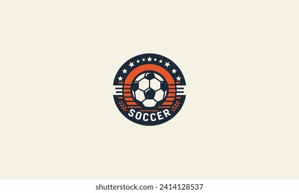 logo design of soccer vector illustration flat design