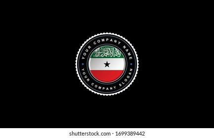 logo design with Somaliland concept in circle. Red,White,Green Vintage and premium