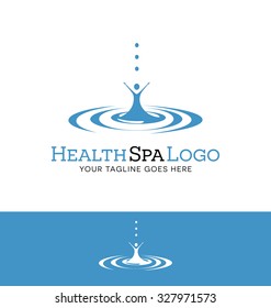 design do logotipo para um spa ou negócios relacionados com a saúde. gota de água com figura abstrata.