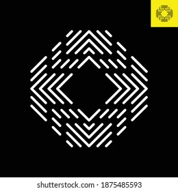 Logo design of spider and the web in gestalt line art style. Vector logo in Eps 8.