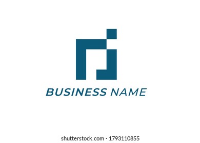 cuadrado y letra P de diseño de logotipo