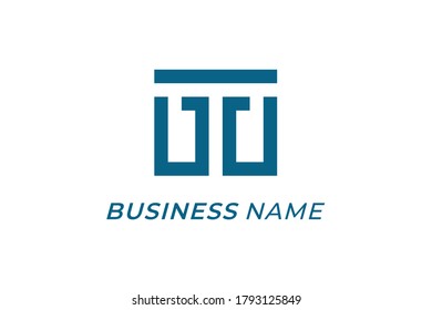 logo design square and letter T