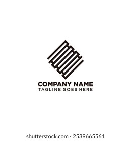 Logo design square line art vector template inspiration