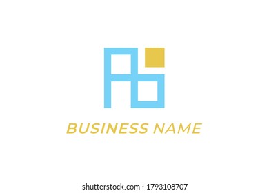 logo design square and pixel