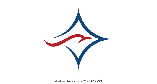 logo design star and eagle, america, fly, savage, freedom. logo design template, symbol, icon, vector, creative idea.