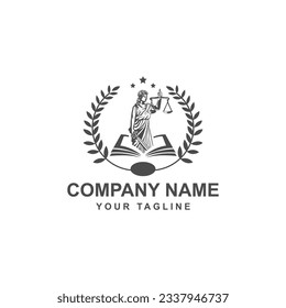 Logo design with the Statue of Femida for law firm, lawyers.EPS 10