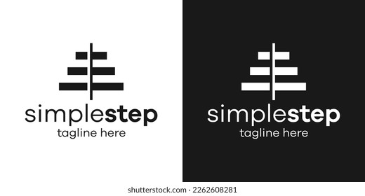 logo design step stair icon vector illustration