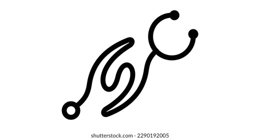 logo design stethoscope and hand help icon vector illustration