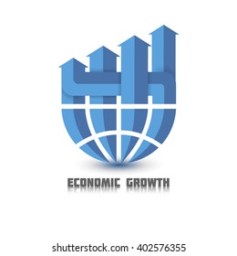 Logo design for stocks type business, data, and other sales and growth stat driven enterprises. Symbol of the economic recovery and growth.