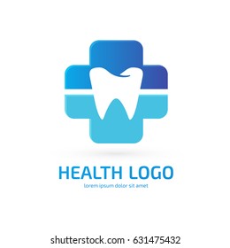 Logo design stomatology vector template. Illustration design of logotype business dental clinic flat symbol. Tooth and heart web icon