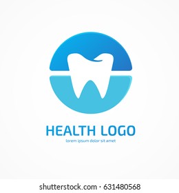 Logo design stomatology vector template. Illustration design of logotype business dental clinic flat symbol. Tooth web icon