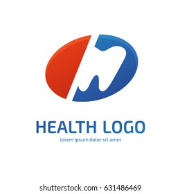 Logo design stomatology vector template. Illustration for business dental clinic flat symbol. Tooth web icon