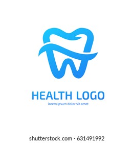 Logo design stomatology vector template. Illustration design of logotype business dental clinic flat symbol. Tooth web icon