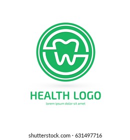 Logo design stomatology vector template. Illustration design of logotype business dental clinic flat symbol. Tooth web icon