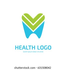 Logo design stomatology vector template. Illustration design of logotype business dental clinic flat symbol. Tooth web icon