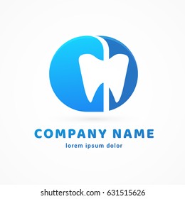 Logo design stomatology vector template. Illustration for business dental clinic flat symbol. Tooth web icon