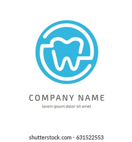 Logo design stomatology vector template. Illustration design of logotype business dental clinic flat symbol. Tooth web icon