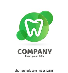 Logo design stomatology vector template. Illustration design of logotype business dental clinic flat symbol. Tooth web icon
