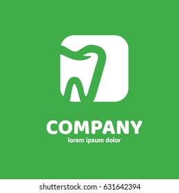 Logo design stomatology vector template. Illustration design of logotype business dental clinic flat symbol. Tooth web icon