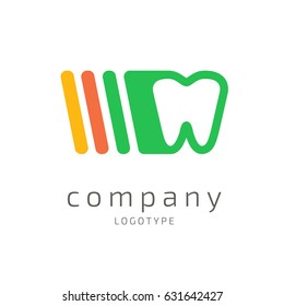 Logo design stomatology vector template. Illustration design of logotype business dental clinic flat symbol. Tooth web icon