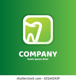 Logo design stomatology vector template. Illustration design of logotype business dental clinic flat symbol. Tooth web icon