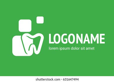 Logo design stomatology vector template. Illustration design of logotype business dental clinic flat symbol. Tooth web icon