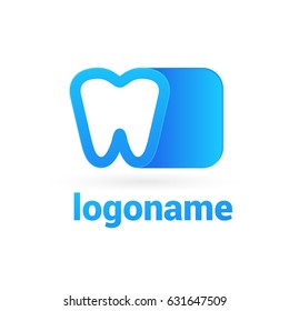 Logo design stomatology vector template. Illustration design of logotype business dental clinic flat symbol. Tooth web icon