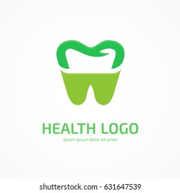 Logo design stomatology vector template. Illustration design of logotype business dental clinic flat symbol. Tooth web icon