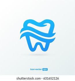 Logo design stomatology vector template. Illustration design of logotype business dental clinic flat symbol. Tooth and cross web icon