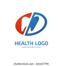 Logo design stomatology vector template. Illustration design of logotype business dental clinic flat symbol. Tooth web icon