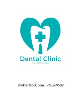 Logo design stomatology vector template. Illustration design of logotype business dental clinic flat symbol. Tooth and cross web icon