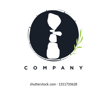 logo design stone balancing in circle.