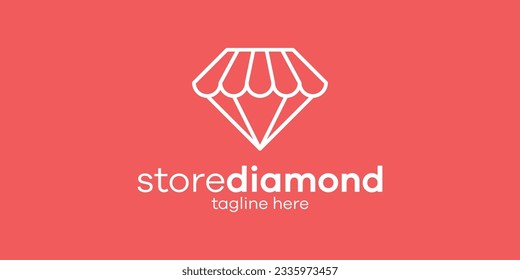 Logo-Design-Store und Diamant-Symbol Vektorminimalistin