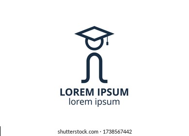 logo design of student child or people template in creative shape isolate vector illustration. use for any business education like school, college, university, training center.