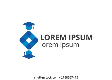 logo design of student child or people template in creative shape isolate vector illustration. use for any business education like school, college, university, training center.