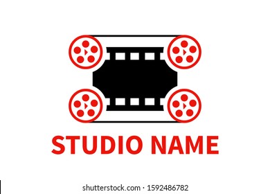 logo design of studio. icon for cinema or movie event or company base in digital technology for recording