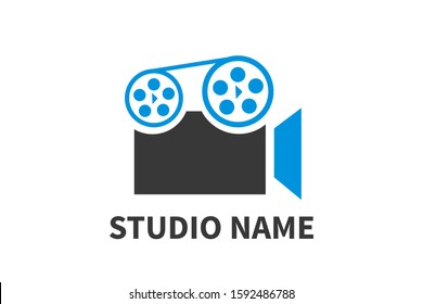 logo design of studio. icon for cinema or movie event or company base in digital technology for recording