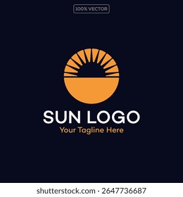 logo design sun modern simple illustration 02