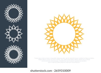logo design sun modern simple template . icon set vector illustration