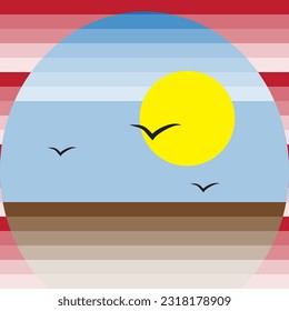 Logo design for sunrise, sunset, summer vacation, travel business, wall art,  Silkscreen on t-shirts, etc.